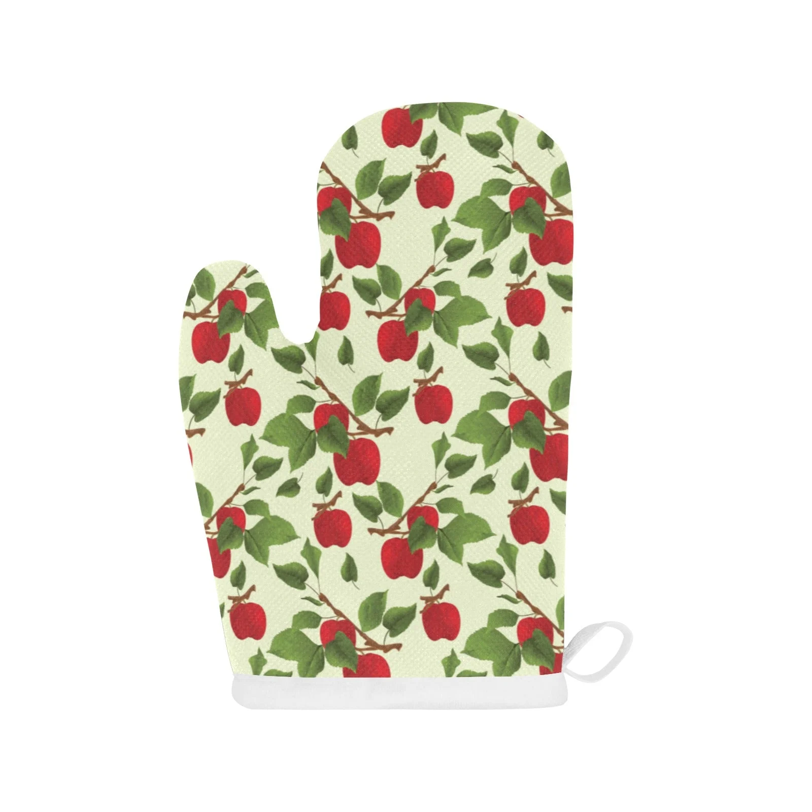 Red Apples Leaves Pattern Heat Resistant Oven Mitts Pot Holders Set Red Apples Leaves Pattern Heat Resistant Oven Mitts Pot Holders Set