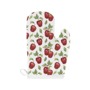Red Apples Pattern Heat Resistant Oven Mitts Pot Holders Set