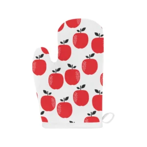 Red Apples White Background Heat Resistant Oven Mitts Pot Holders Set