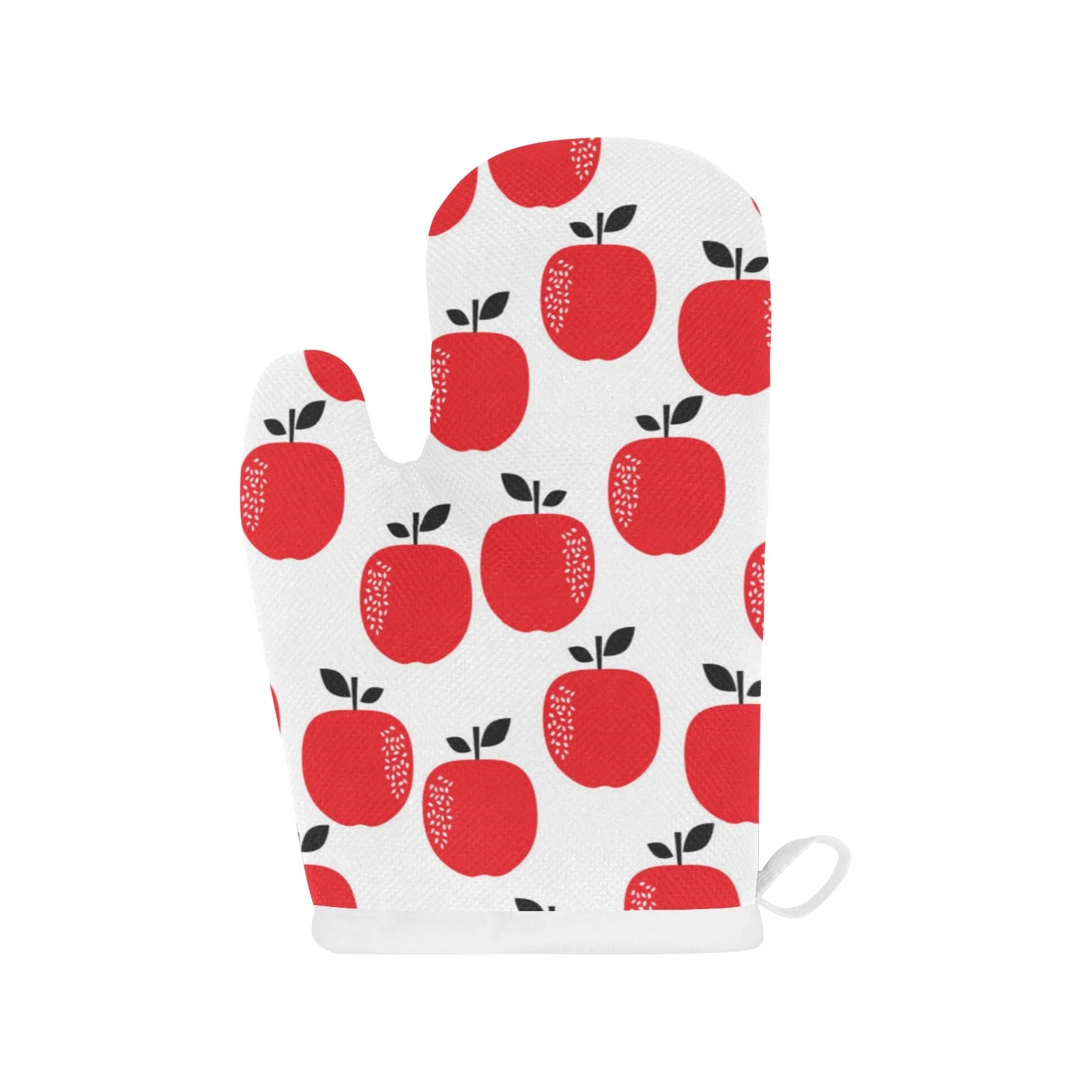 Red Apples White Background Heat Resistant Oven Mitts Pot Holders Set Red Apples White Background Heat Resistant Oven Mitts Pot Holders Set