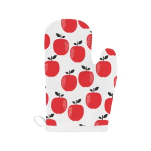 Red Apples White Background Heat Resistant Oven Mitts Pot Holders Set
