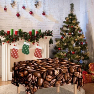 Roasted Coffee Bean Print Tablecloth Kitchen Decor Home Decor