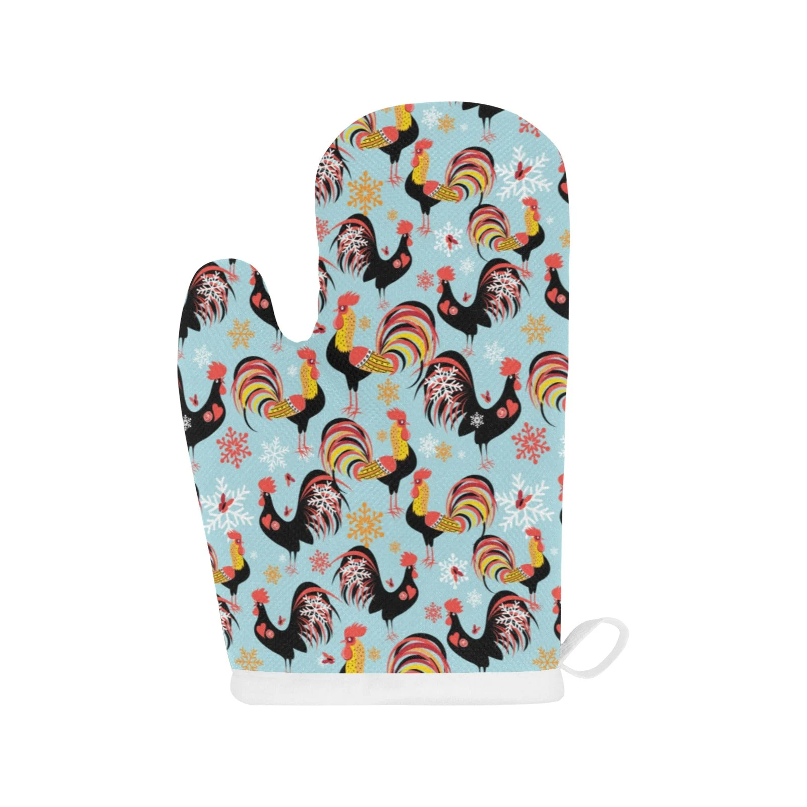 Rooster chicken cock snowfalke Heat Resistant Oven Mitts Pot Holders Set Rooster chicken cock snowfalke Heat Resistant Oven Mitts Pot Holders Set