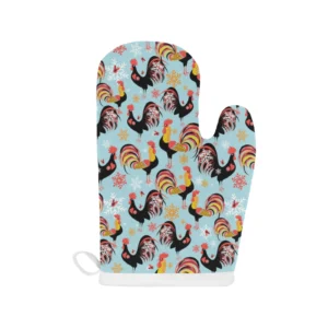 Rooster chicken cock snowfalke Heat Resistant Oven Mitts Pot Holders Set