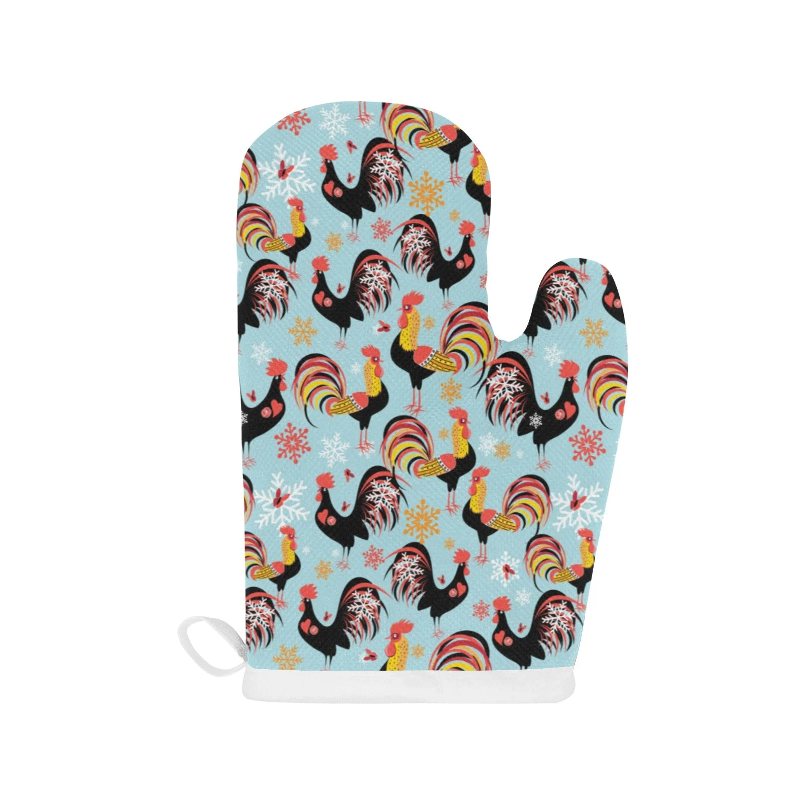 Rooster chicken cock snowfalke Heat Resistant Oven Mitts Pot Holders Set Rooster chicken cock snowfalke Heat Resistant Oven Mitts Pot Holders Set