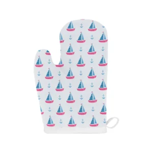 Sailboat anchor pattern Heat Resistant Oven Mitts Pot Holders Set