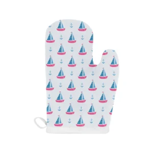 Sailboat anchor pattern Heat Resistant Oven Mitts Pot Holders Set