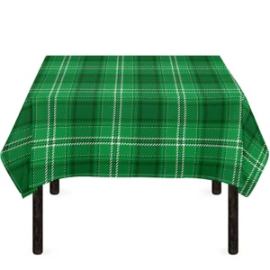 Saint Patrick's Day Tartan Print Tablecloth Kitchen Home Decor