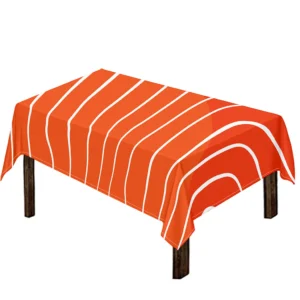Salmon Print Tablecloth Kitchen Home Decor