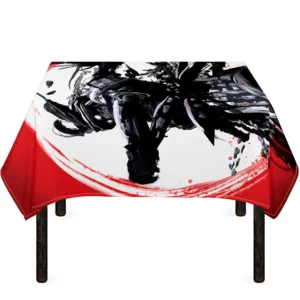 Samurai And Crow Print Tablecloth Kitchen Home Decor