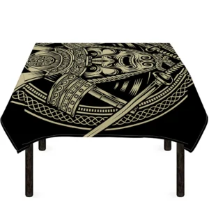 Samurai Warrior Mask Print Tablecloth Kitchen Home Decor