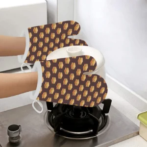 Sandwich Pattern Print Design 04 Heat Resistant Oven Mitts & Pot Holders Set