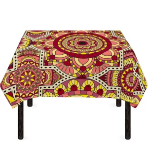 Sangria Mandala Bohemian Pattern Print Tablecloth Kitchen Home Decor