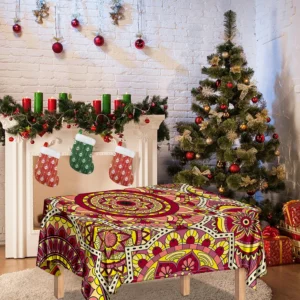 Sangria Mandala Bohemian Pattern Print Tablecloth Kitchen Home Decor