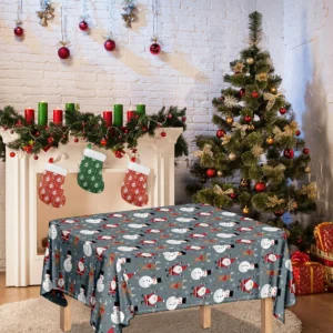 Santa Claus And Friends Pattern Print Tablecloth Kitchen Home Decor
