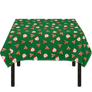 Santa Claus And Reindeer Emoji Print Tablecloth Kitchen Home Decor