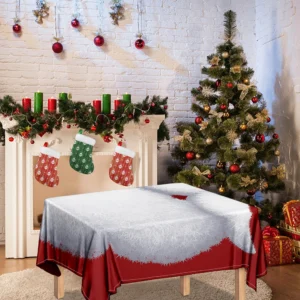 Santa Claus Beard Print Tablecloth Kitchen Home Decor