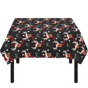 Santa Claus Deer Pattern Print Tablecloth Kitchen Home Decor