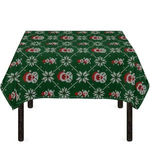 Santa Claus Knitted Pattern Print Tablecloth Kitchen Home Decor