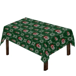 Santa Claus Knitted Pattern Print Tablecloth Kitchen Home Decor