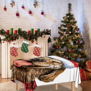Santa Labrador Retriever Print Tablecloth Kitchen Home Decor