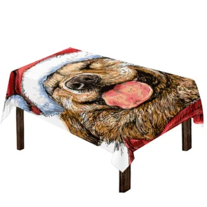 Santa Labrador Retriever Print Tablecloth Kitchen Home Decor