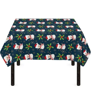 Santa Snowman Pattern Print Tablecloth Kitchen Home Decor