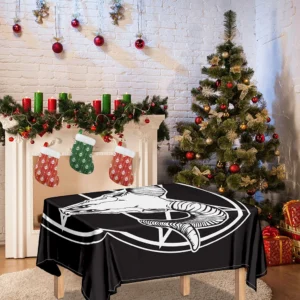 Satan Goat Skull Pentagram Print Tablecloth Kitchen Home Decor