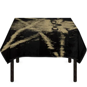 Satanic Pentagram Skull Print Tablecloth Kitchen Home Decor