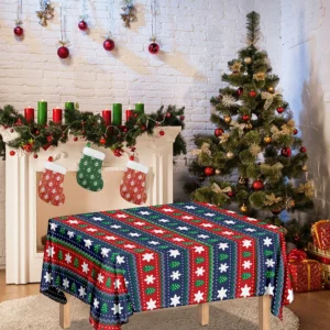 Scandinavian Christmas Pattern Print Tablecloth Kitchen Home Decor