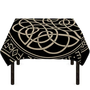 Scandinavian Viking Symbol Print Tablecloth Kitchen Home Decor