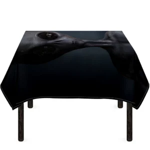 Scary Grey Alien 3D Print Tablecloth Kitchen Home Decor