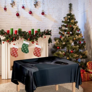 Scary Grey Alien 3D Print Tablecloth Kitchen Home Decor