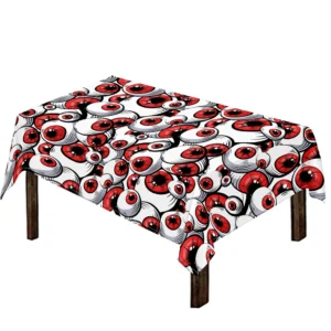 Scary Red Eyeball Pattern Print Tablecloth Kitchen Home Decor