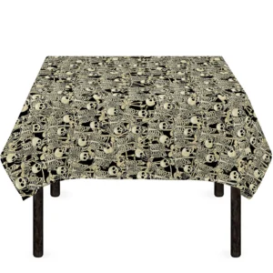 Scary Skeleton Pattern Print Tablecloth Kitchen Home Decor