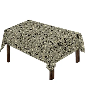 Scary Skeleton Pattern Print Tablecloth Kitchen Home Decor
