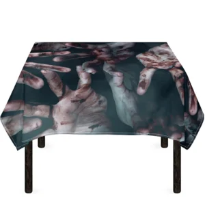 Scary Zombie Hands Print Tablecloth Kitchen Home Decor