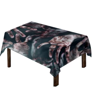 Scary Zombie Hands Print Tablecloth Kitchen Home Decor