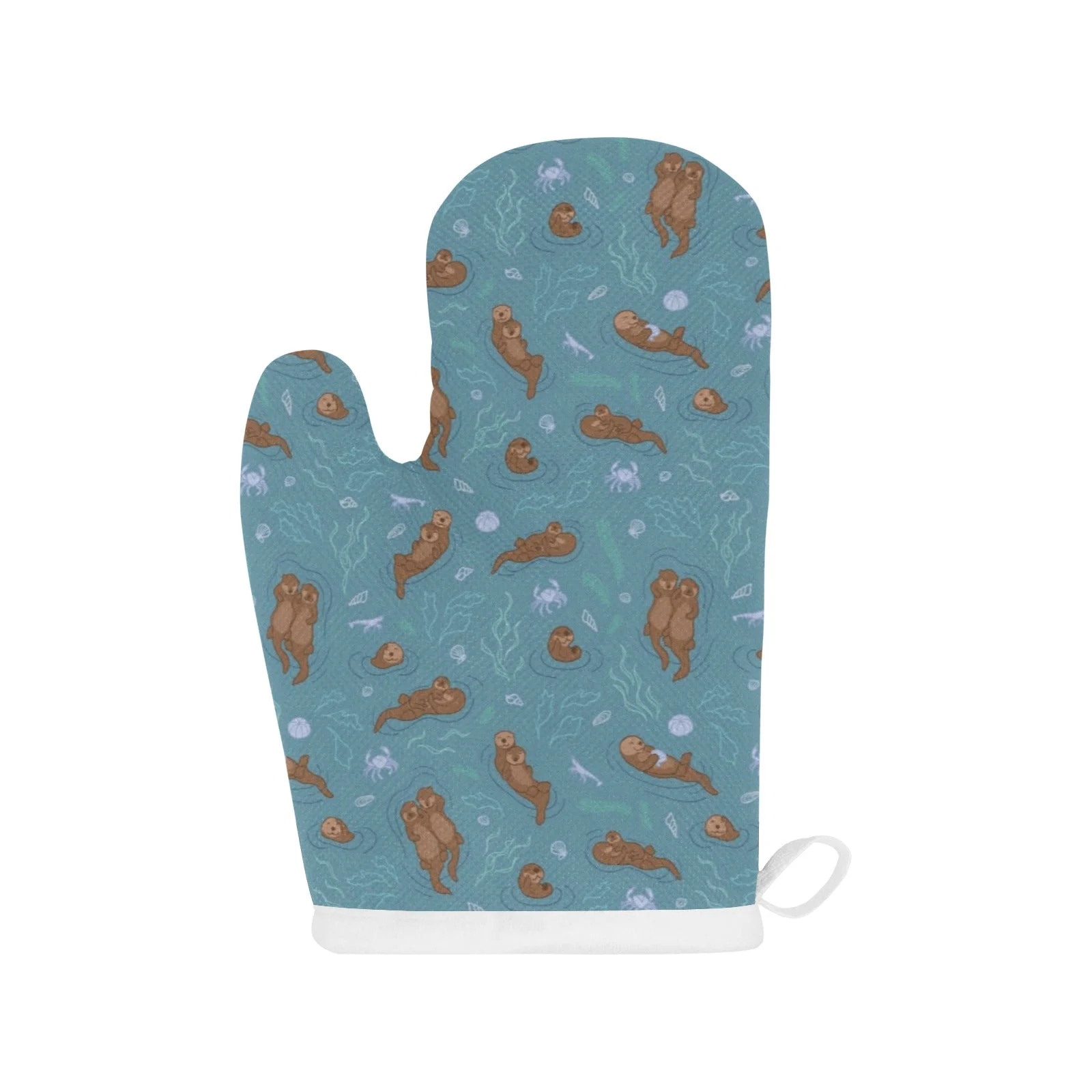 Sea Otters Pattern Heat Resistant Oven Mitts Pot Holders Set Sea Otters Pattern Heat Resistant Oven Mitts Pot Holders Set