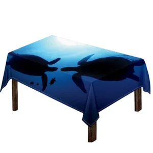 Sea Turtle Family Underwater Print Tablecloth Kitchen Home Decor
