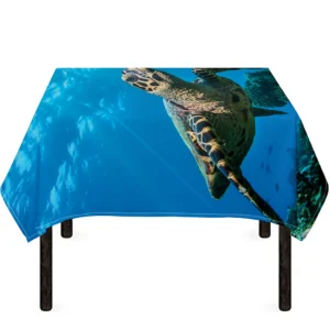 Sea Turtle Underwater Print Tablecloth Kitchen Home Decor