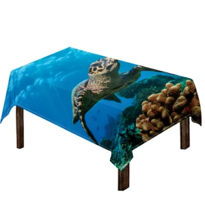 Sea Turtle Underwater Print Tablecloth Kitchen Home Decor