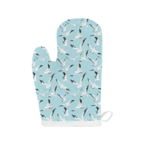 Seagull Pattern Print Design 01 Heat Resistant Oven Mitts & Pot Holders Set