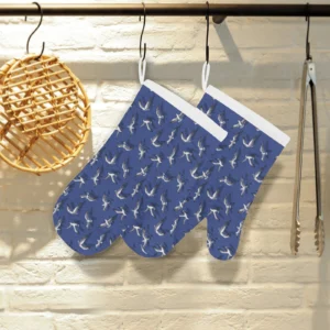 Seagull Pattern Print Design 03 Heat Resistant Oven Mitts & Pot Holders Set