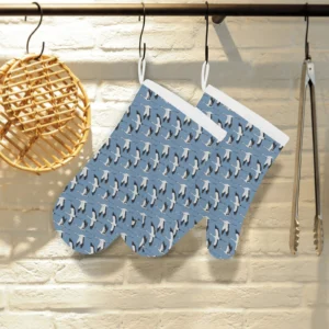 Seagull Pattern Print Design 04 Heat Resistant Oven Mitts & Pot Holders Set