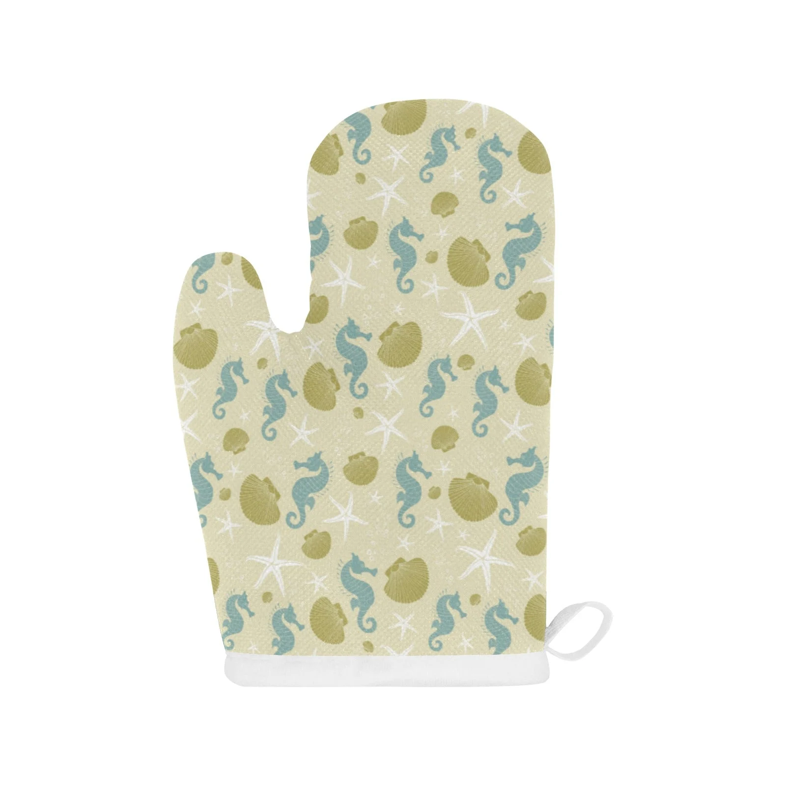 Seahorse Shell Starfish Pattern Background Heat Resistant Oven Mitts Pot Holders Set Seahorse Shell Starfish Pattern Background Heat Resistant Oven Mitts Pot Holders Set