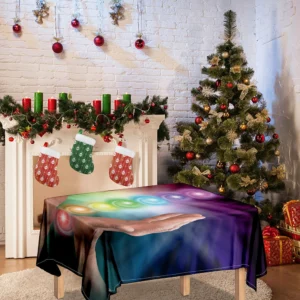 Seven Chakras Energy Print Tablecloth Kitchen Home Decor