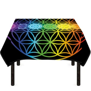 Seven Chakras Flower Of Life Print Tablecloth Kitchen Home Decor