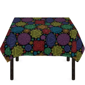 Seven Chakras Flowers Pattern Print Tablecloth Kitchen Home Decor