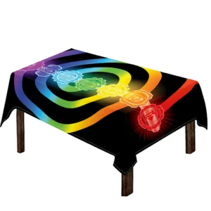 Seven Chakras Rainbow Of Life Print Tablecloth Kitchen Home Decor